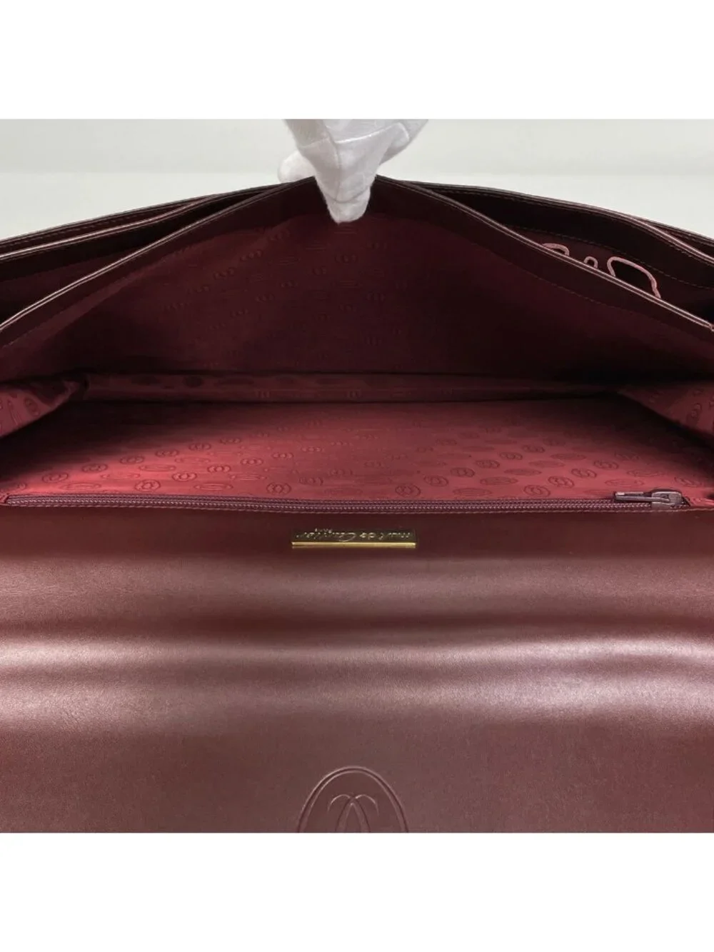 Cartier Must Line Business Briefcase Leather Bordeaux